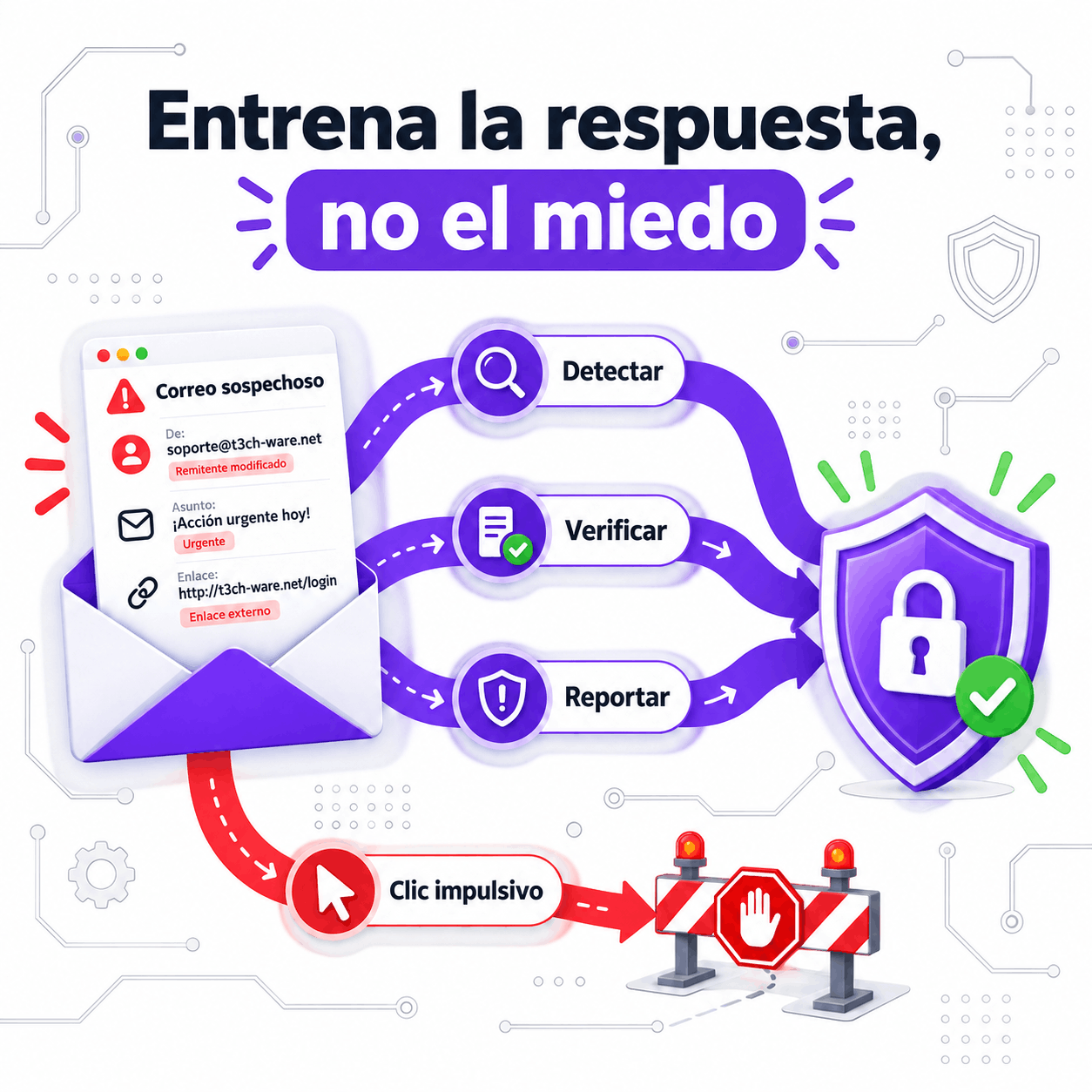Simulacro de phishing: cómo entrenar sin castigar ni engañar al equipo