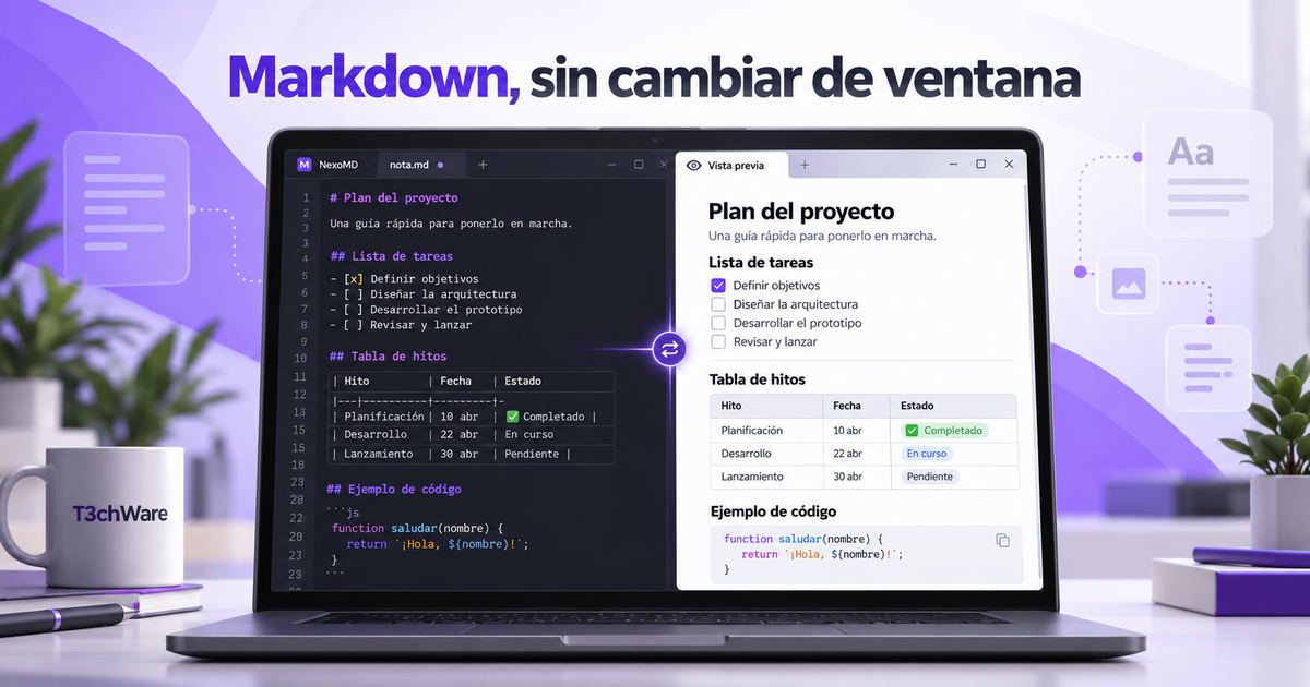 NexoMD: escribe Markdown en Windows y comprueba el resultado al instante