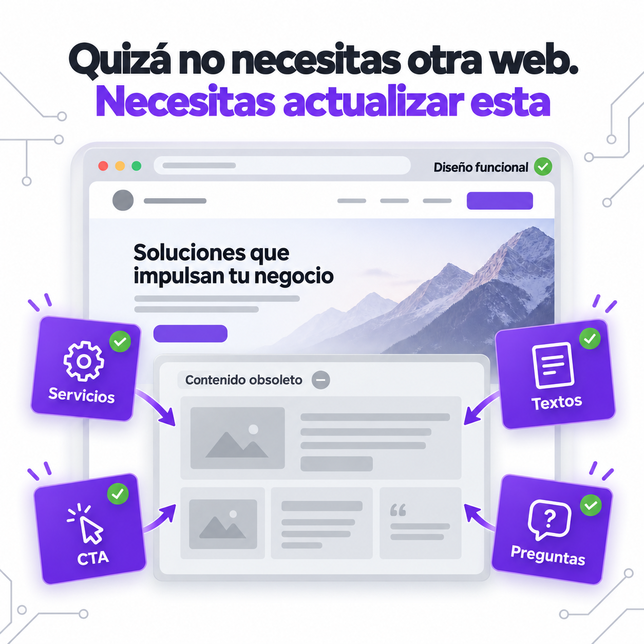 Señales de que tu web necesita una actualización de contenidos, no otro rediseño