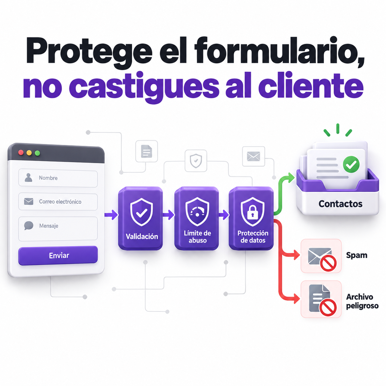 Formularios sin spam ni fugas: protección útil sin arruinar la conversión