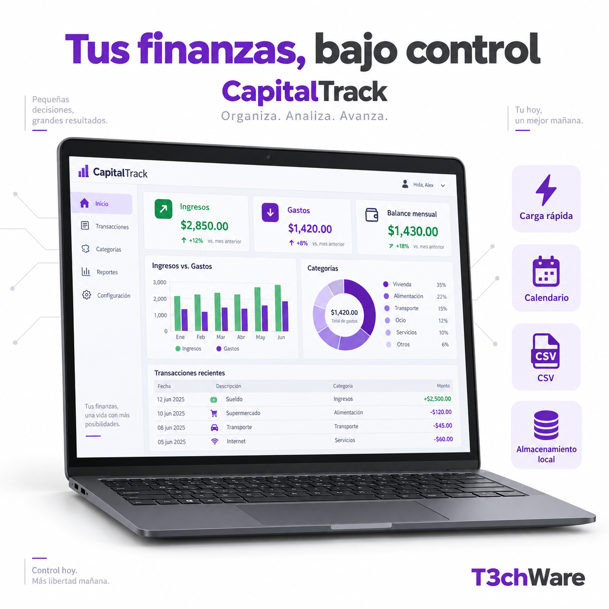 CapitalTrack: controla tus ingresos y gastos sin depender de hojas de cálculo